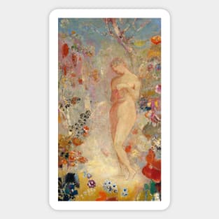 Pandora by Odilon Redon Magnet